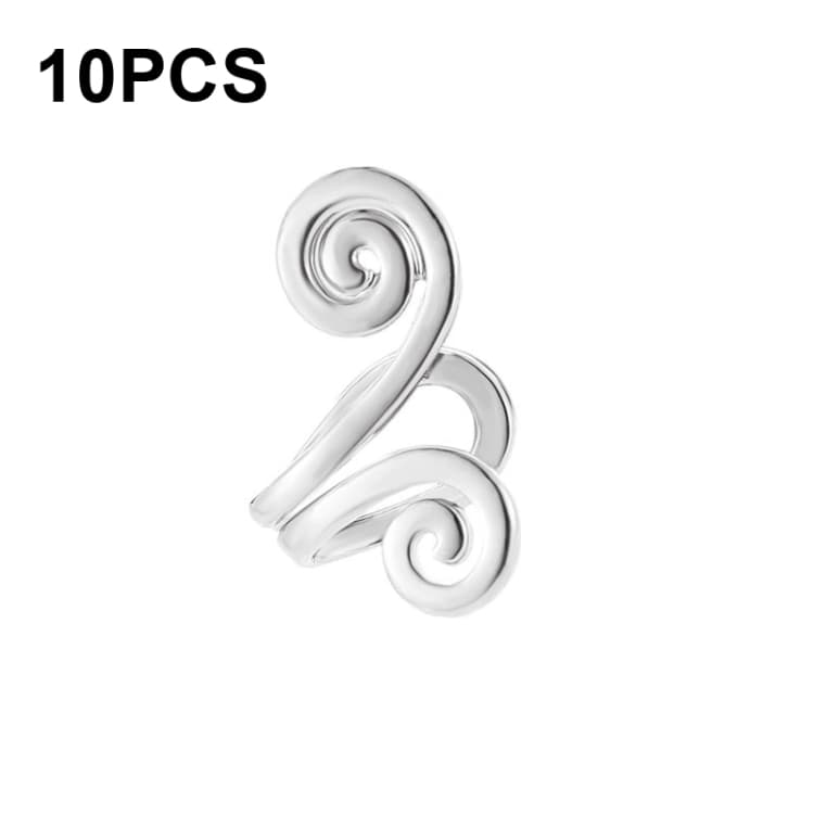 10 PZ Clip per orecchie in metallo semplice a pressione (02 Argento 0400) - Immagine 1