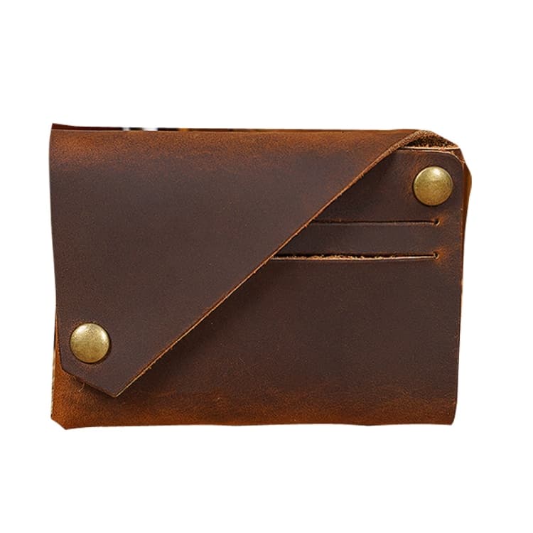 18K-120 Leather Bank Card Storage Bag Card Holder(Dark Brown) - Immagine 1