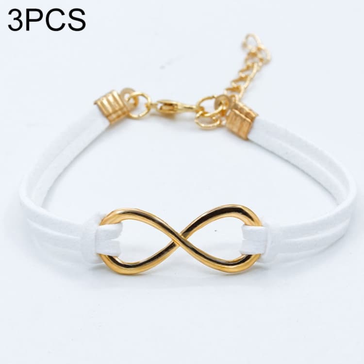 3 Braccialetti in Corda da Donna con Parola Simbolo Moda 8 (bianco) - Immagine 1