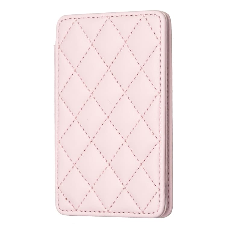 BFK05 Rhombus Pattern Card Bag Mobile Phone Back Sticker(Pink) - Immagine 1