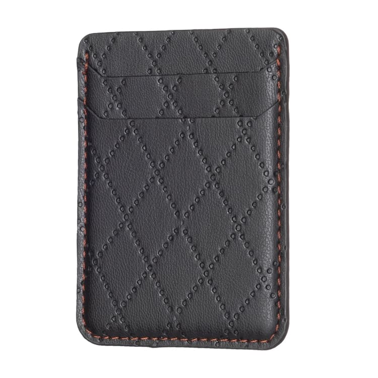 BFK11 Diamond Lattice Card Bag Mobile Phone Back Sticker(Black) - Immagine 1