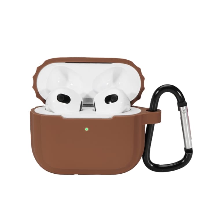 Custodia in silicone morbido per auricolari Bluetooth per AirPods 3 (Marrone) - Immagine 1