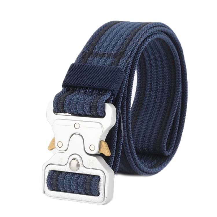 Cintura in nylon intrecciato con fibbia a sgancio rapido (Blu reale scuro) - Immagine 1