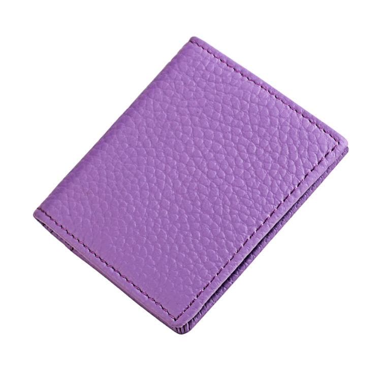 Buckle Storage Top-grain Cowhide Coin Purse(Light Purple) - Immagine 1
