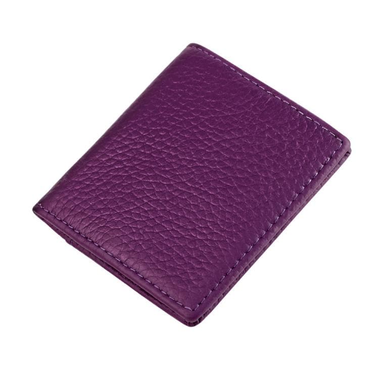 Buckle Storage Top-grain Cowhide Coin Purse(Purple) - Immagine 1