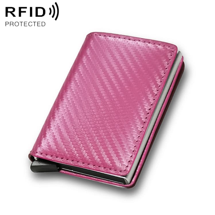C1804H1 RFID Carbon Fiber Wallet For Men(Pink Carbon Fiber) - Immagine 1