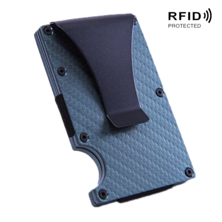 Carbon Fiber Wallet Metal RFID Bank Card Holder(Gray) - Immagine 1