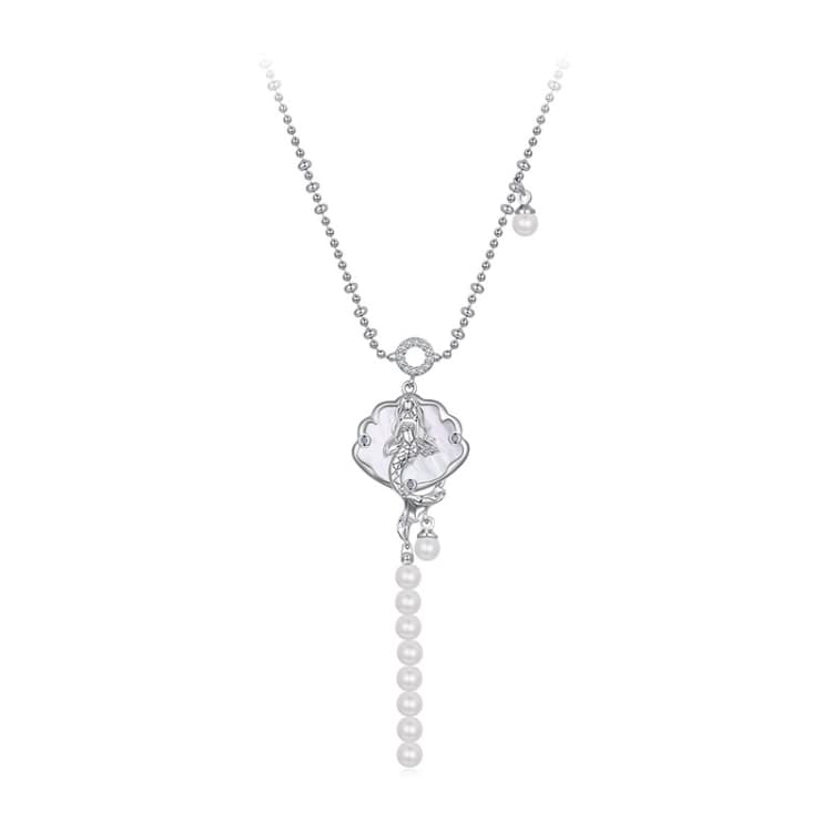 Collana elegante sirena in rame con conchiglia speciale (YIN113) - Immagine 1