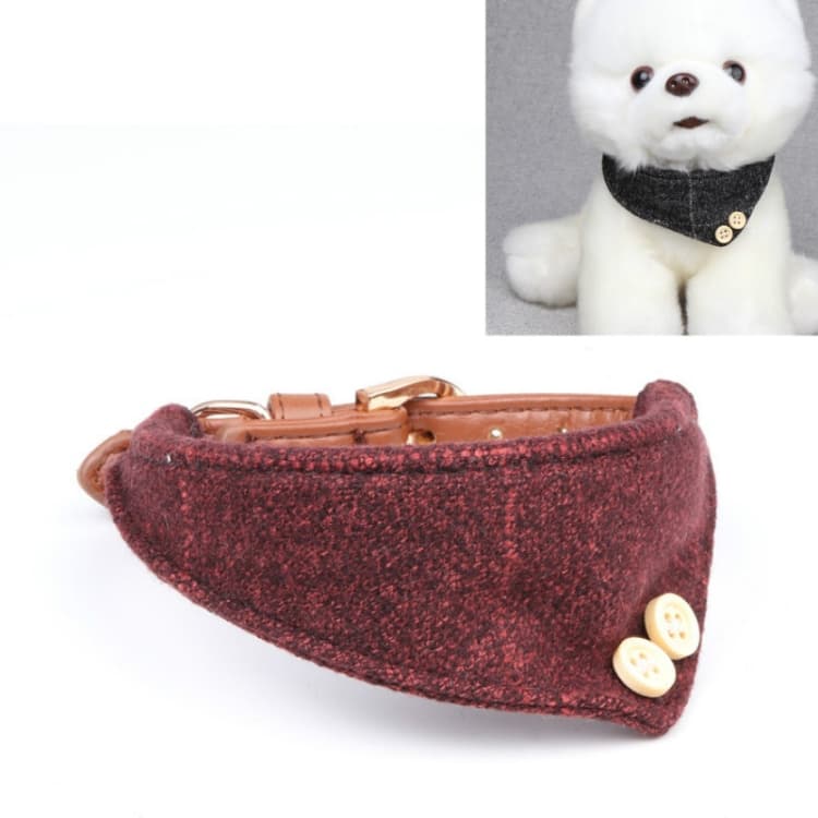 Collari per cani in PU a triangolo, specifica: 1,5x47 cm (Rosso) - Immagine 1