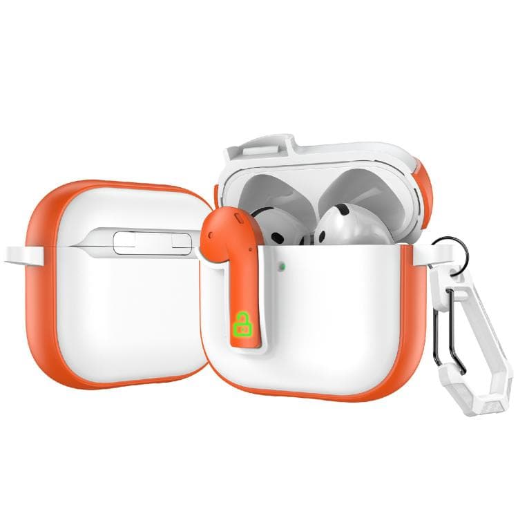 Custodia protettiva colorata per AirPods 4 con lucchetto (Arancione) - Immagine 1