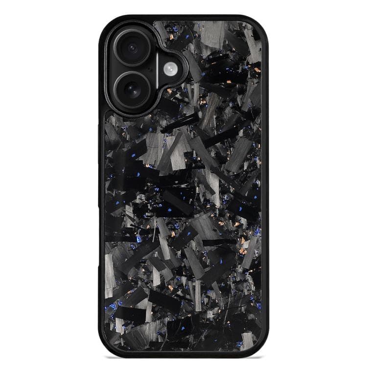For iPhone 16 Carbon Fibre PC + TPU Magnetic Phone Case(Blue Gold) - Immagine 1