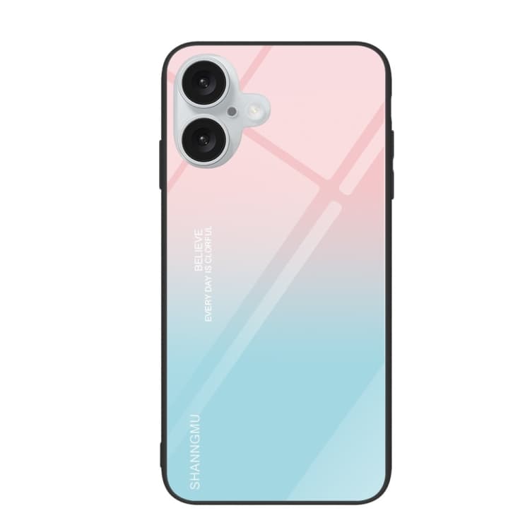 For iPhone 16 Colorful Painted Glass Phone Case(Blue Sky) - Immagine 1