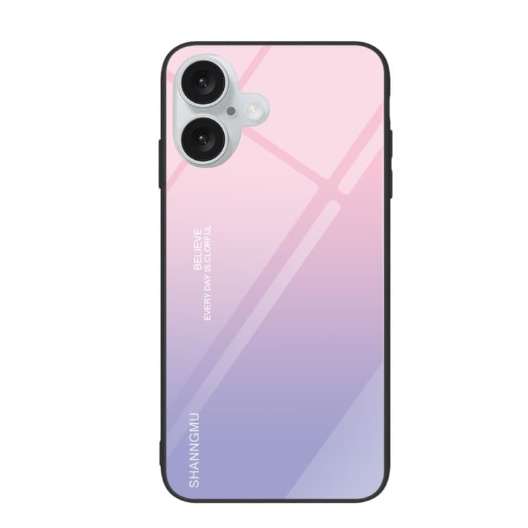 For iPhone 16 Colorful Painted Glass Phone Case(Purple Sky) - Immagine 1