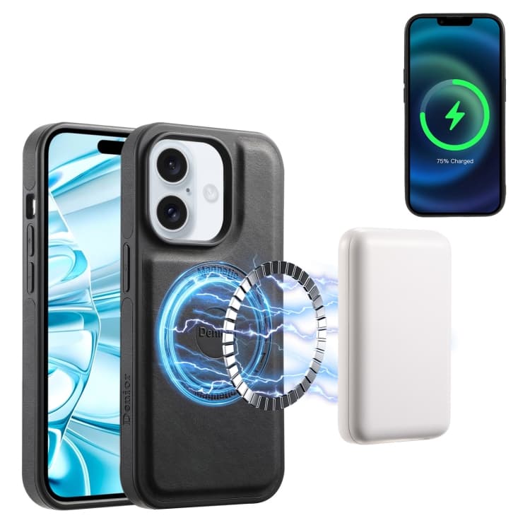 For iPhone 16 Denior A13 Skin Feel MagSafe Phone Case(Black) - Immagine 1