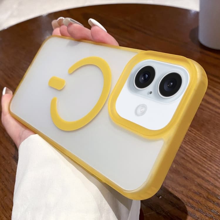 For iPhone 16 Dual-Side Frosted MagSafe Clear Phone Case(Yellow) - Immagine 1