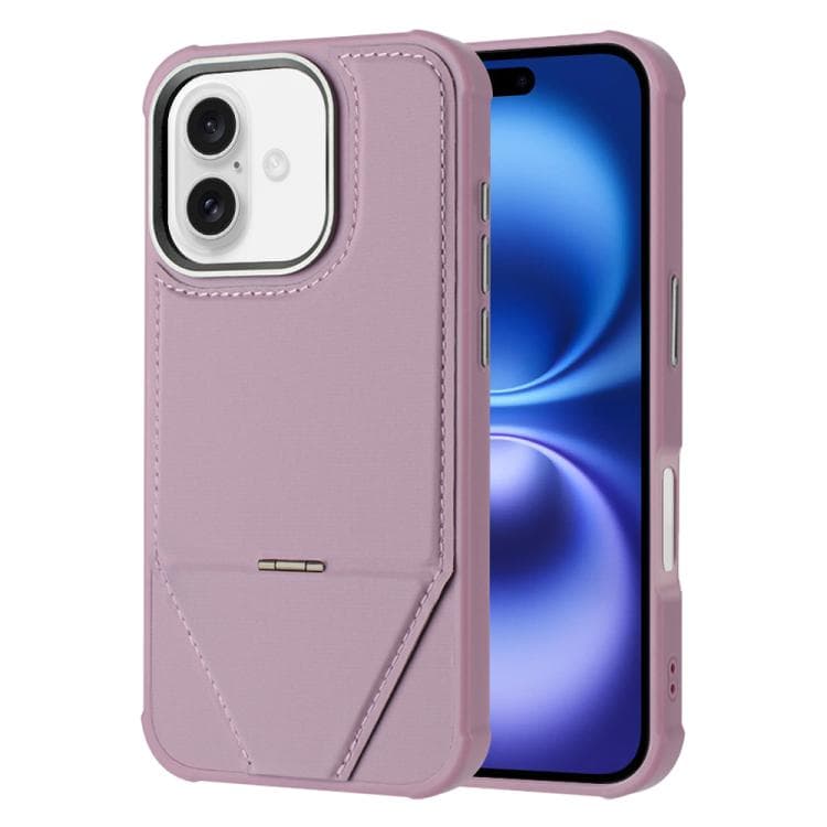 For iPhone 16 Fabric Feel PU MagSafe Phone Case(Purple) - Immagine 1