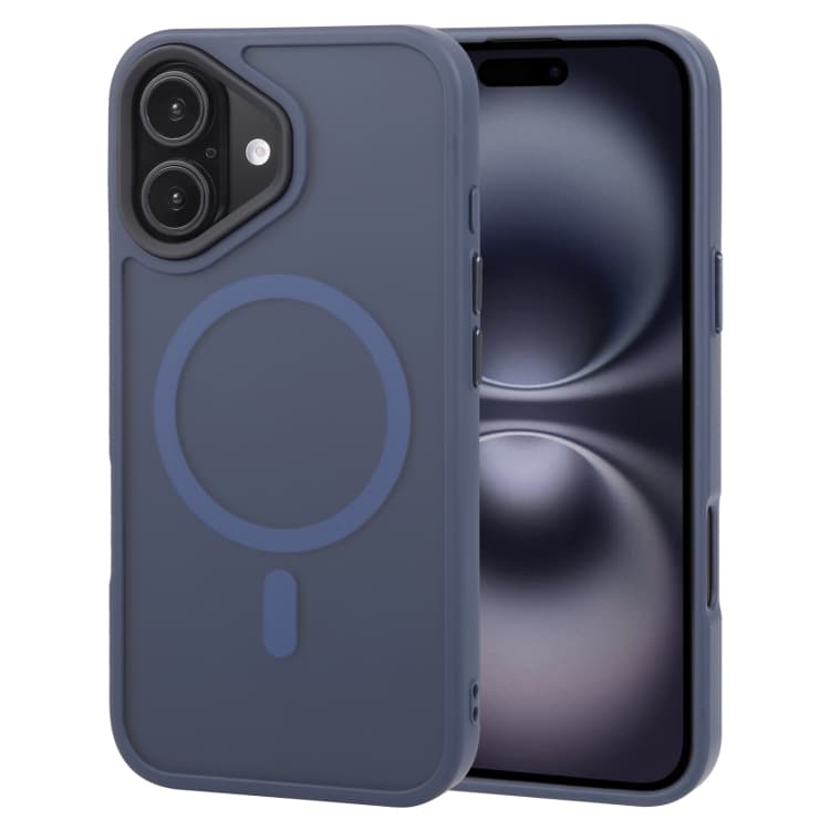 For iPhone 16 GEBEI Skin Feel MagSafe Magnetic Phone Case(Blue) - Immagine 1