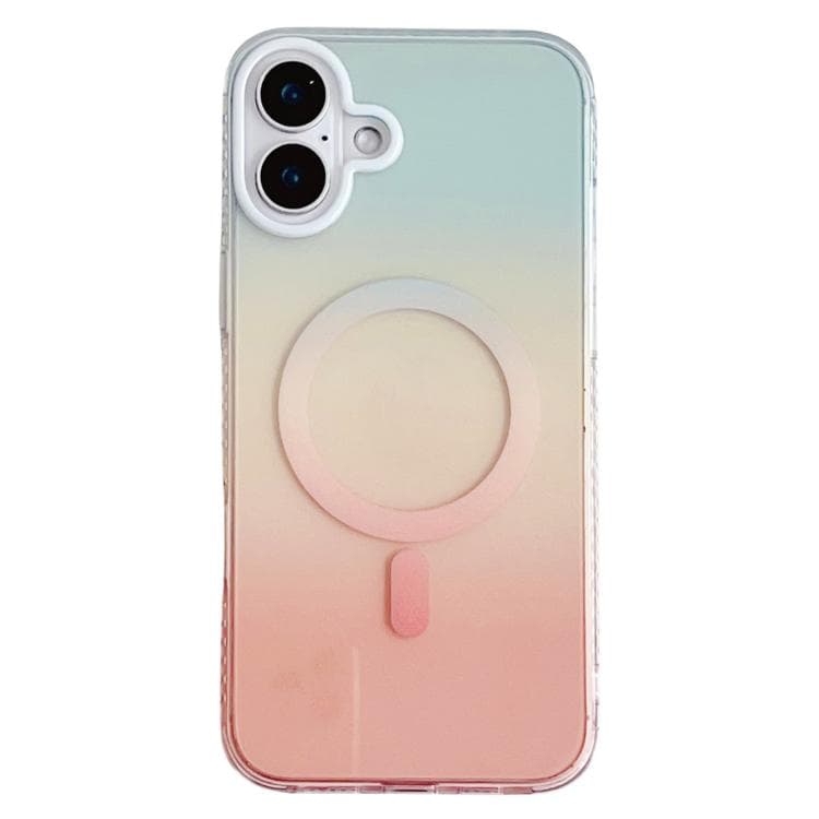 For iPhone 16 Geometric Gradient Magnetic Phone Case(Blue Red) - Immagine 1