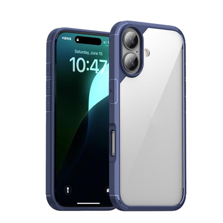 For iPhone 16 iPAKY YJ Series Transparent PC+TPU Phone Case(Blue) - Immagine 1