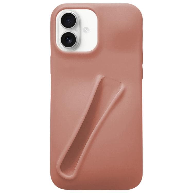 For iPhone 16 Lipstick Silicone 3D Phone Case(Milk Tea) - Immagine 1