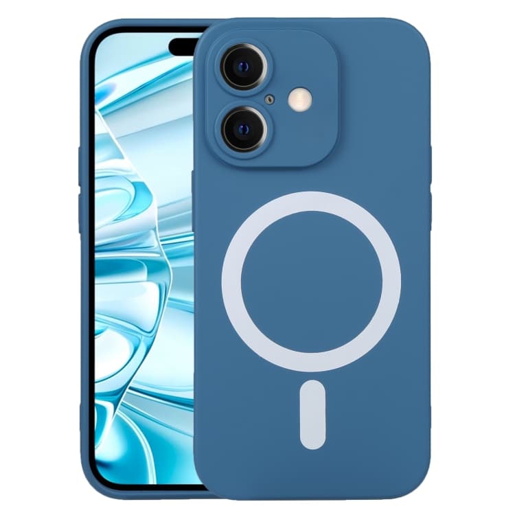 For iPhone 16 Liquid Silicone Magsafe Phone Case(Blue) - Immagine 1