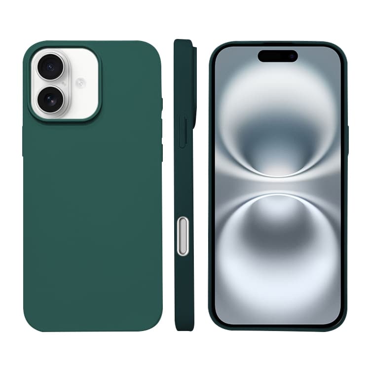 For iPhone 16 Liquid Silicone Phone MagSafe Case(Dark Green) - Immagine 1