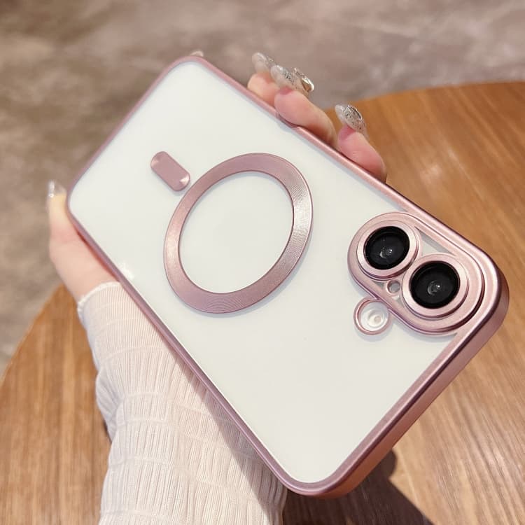 For iPhone 16 MagSafe Magnetic Frosted TPU Phone Case(Pink) - Immagine 1
