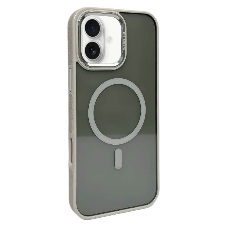 Custodia per iPhone 16 con telaio in metallo per obiettivo e MagSafe (Grigio) - Immagine 1