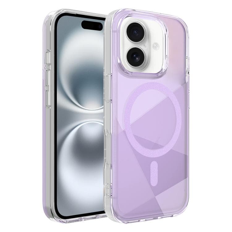 For iPhone 16 Neon Gradient Series Magnetic Phone Case(Pink) - Immagine 1