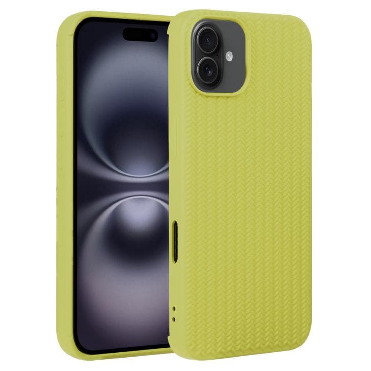 For iPhone 16 Plus Weave Texture Silicone Phone Case(Green) - Immagine 1