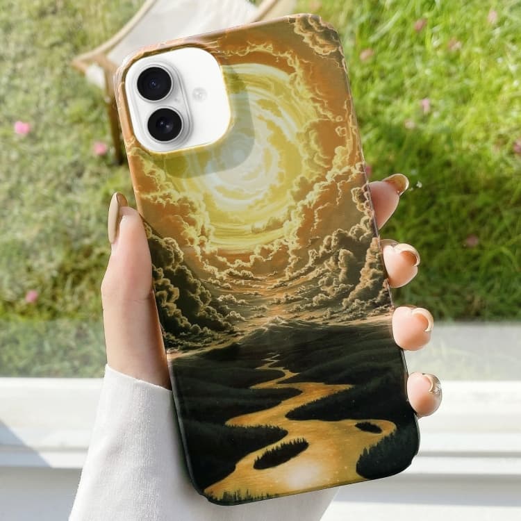 For iPhone 16 Varnishing Water Stick PC Phone Case(Sky) - Immagine 1