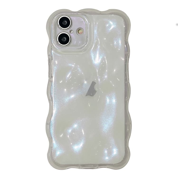 For iPhone 16 Wave Bubbles TPU Phone Case(Clear Glitter Pink) - Immagine 1