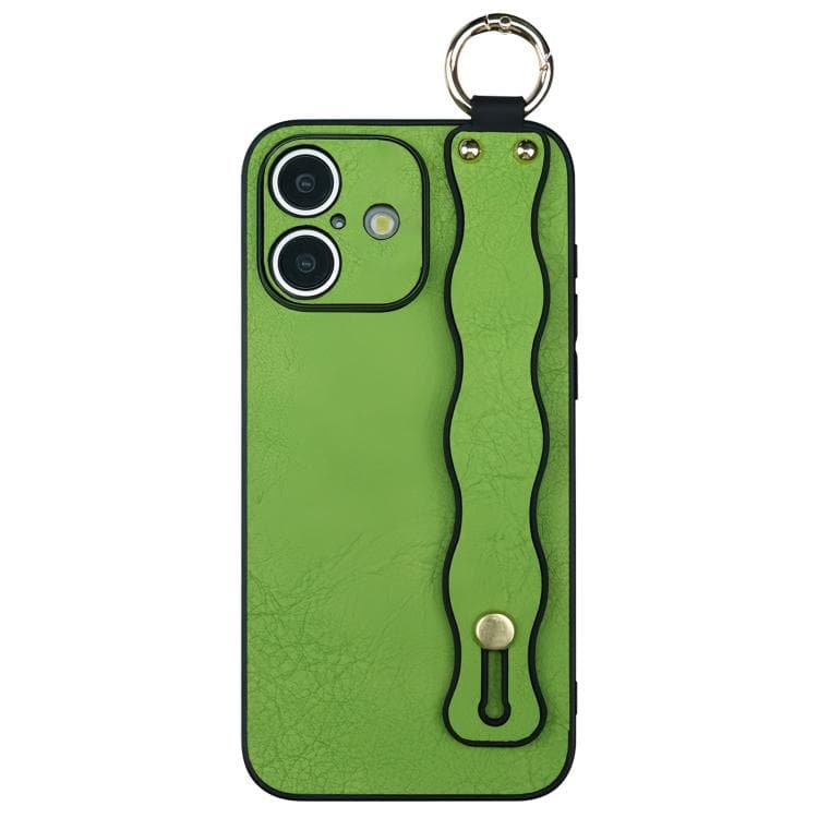 Custodia in TPU per iPhone 16 con supporto a fascia ondulata (Verde) - Immagine 1