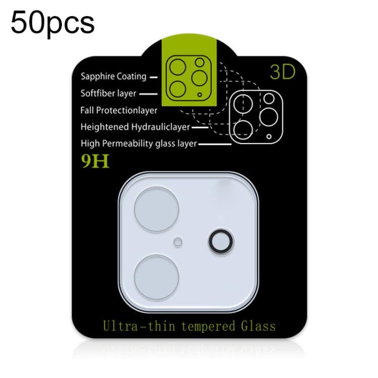 For iPhone 17 / 16 / 16 Plus 50pcs Tempered Glass Back Camera Film