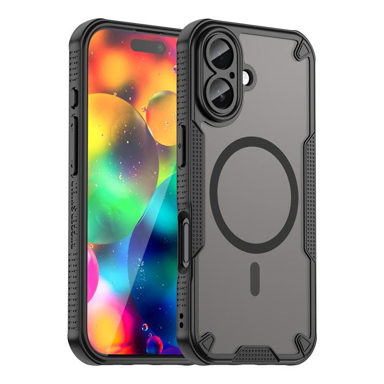 For iPhone 17 Armor Glaze MagSafe Magnetic Phone Case(Black) - Immagine 1
