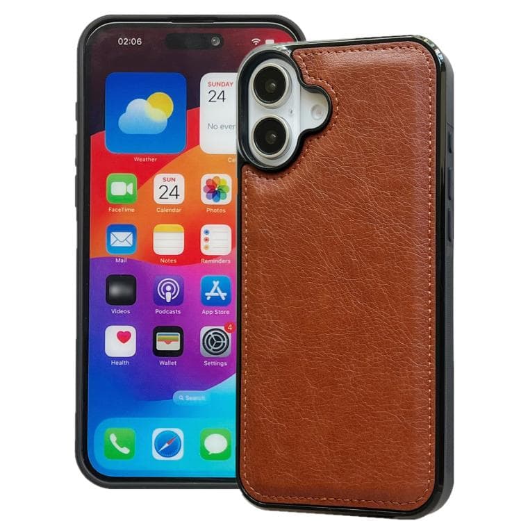 For iPhone 17 Cowhide Texture Back Cover Phone Case(Brown) - Immagine 1