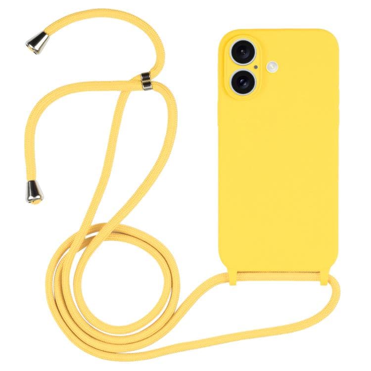 For iPhone 17 Crossbody Lanyard Liquid Silicone Case(Yellow) - Immagine 1