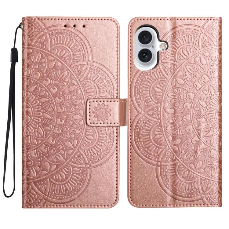 For iPhone 17 Flower Embossed Leather Phone Case(Rose Gold) - Immagine 1