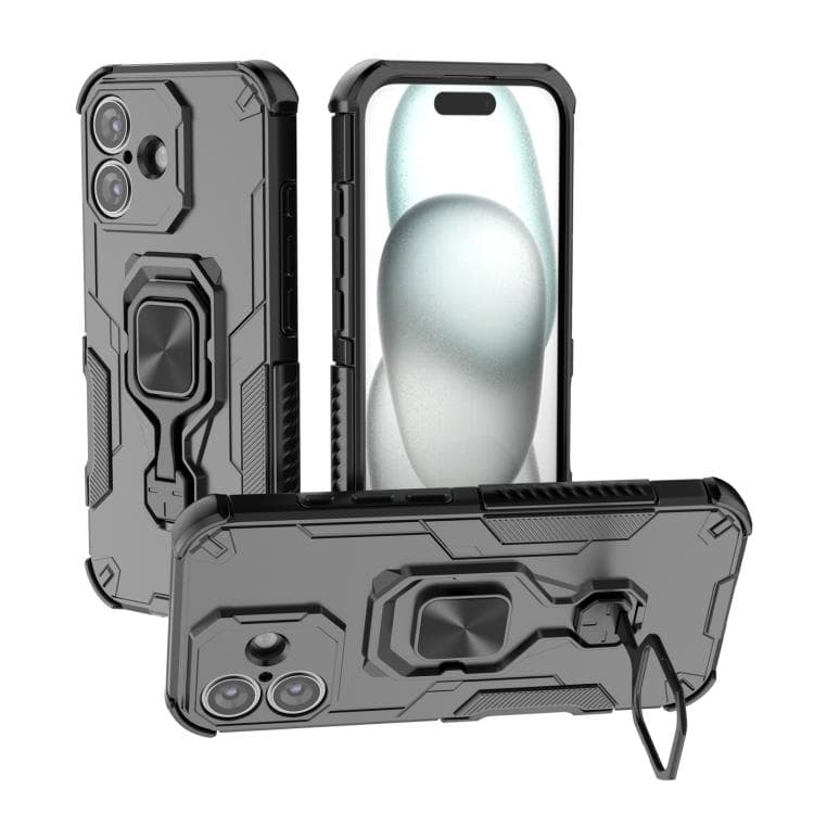 For iPhone 17 Metal Kickstand TPU Hybrid PC Phone Case(Black) - Immagine 1