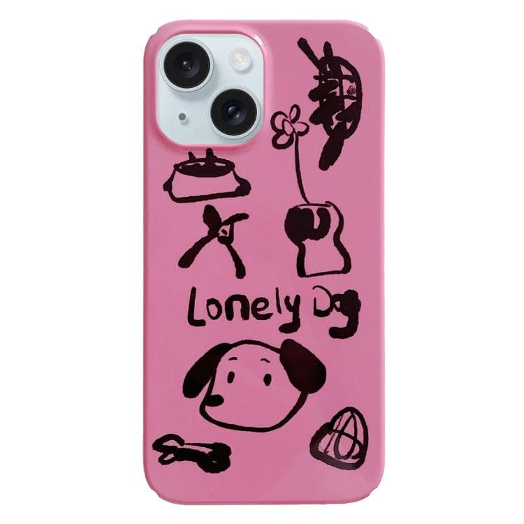 For iPhone 17 Painted Pattern PC Phone Case(Lonely Dog) - Immagine 1