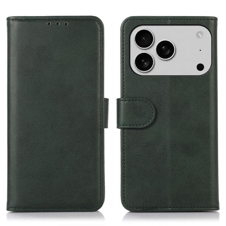 Fodero in pelle con texture mucca per iPhone 17 Pro (Verde) - Immagine 1