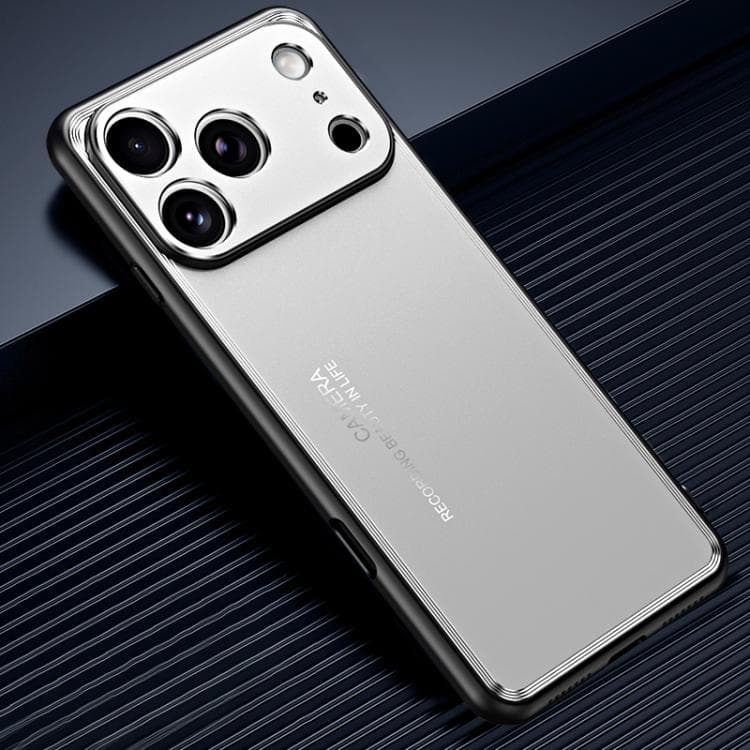 For iPhone 17 Pro Frosted Metal Phone Case(Silver) - Immagine 1