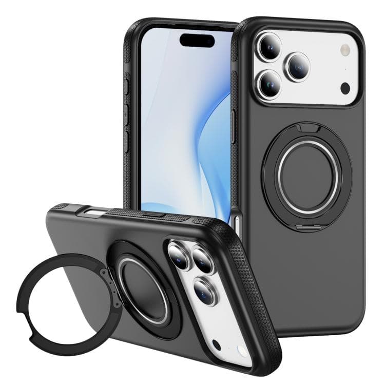 For iPhone 17 Pro Gear Holder C MagSafe Phone Case(Black) - Immagine 1