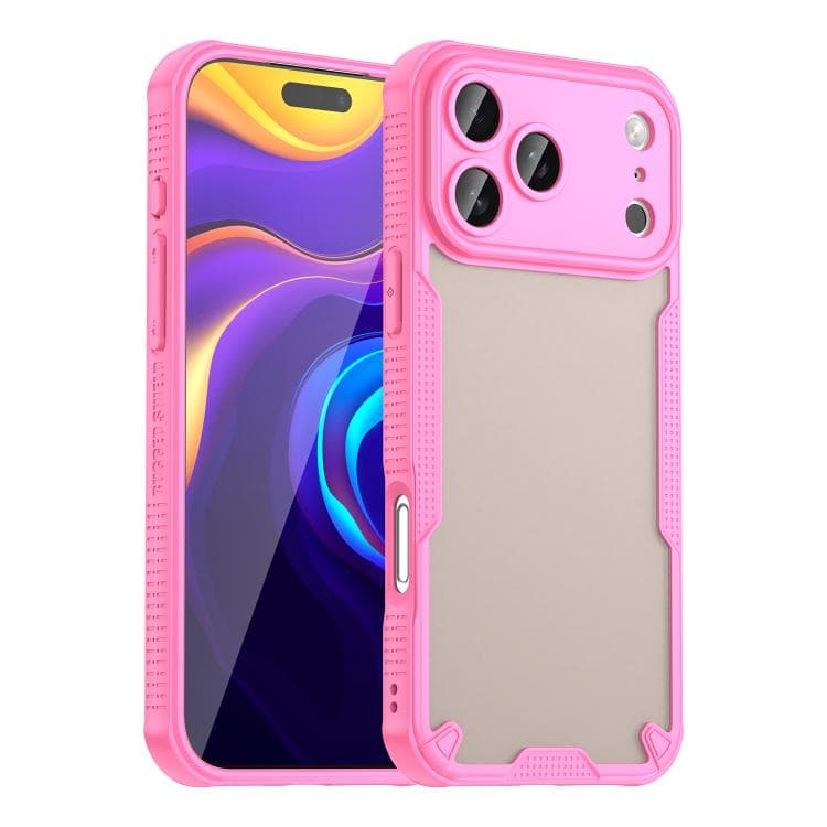 For iPhone 17 Pro Max Armor Glaze PC Hybrid TPU Phone Case(Pink) - Immagine 1