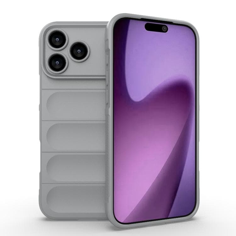 For iPhone 17 Pro Max Magic Shield TPU + Flannel Phone Case(Grey) - Immagine 1