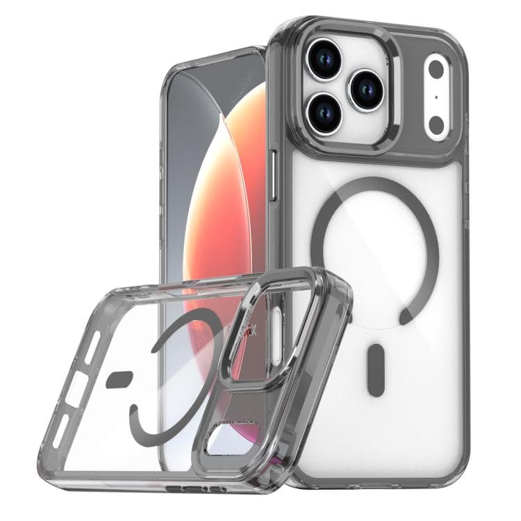 For iPhone 17 Pro Max MagSafe Magnetic Clear Phone Case(Black) - Immagine 1