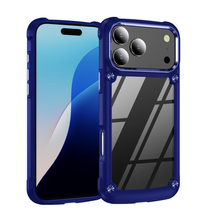 Custodia per iPhone 17 Pro Max in TPU + PC con protezione per l'obiettivo (Blu) - Immagine 1