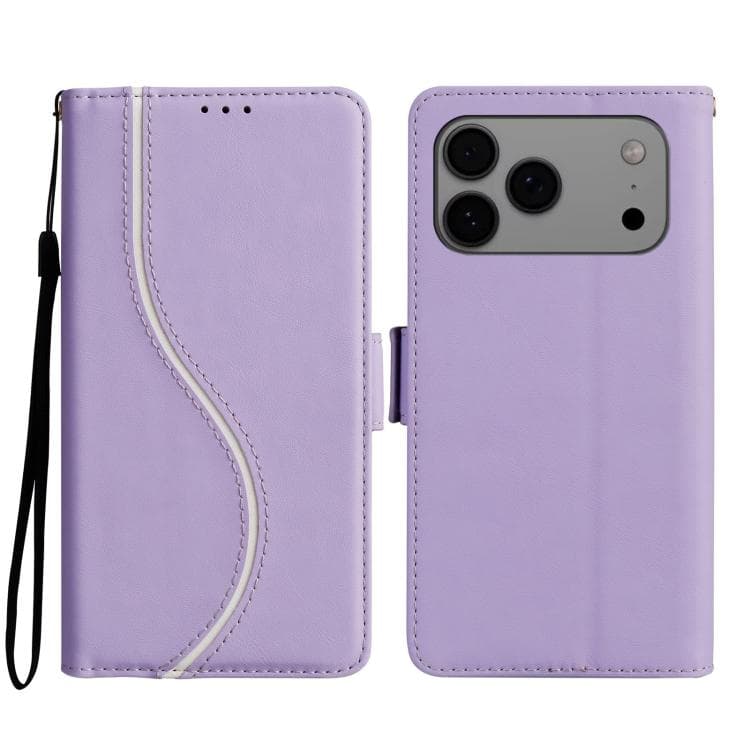 For iPhone 17 Pro Side Buckle S Curve Leather Phone Case(Purple) - Immagine 1