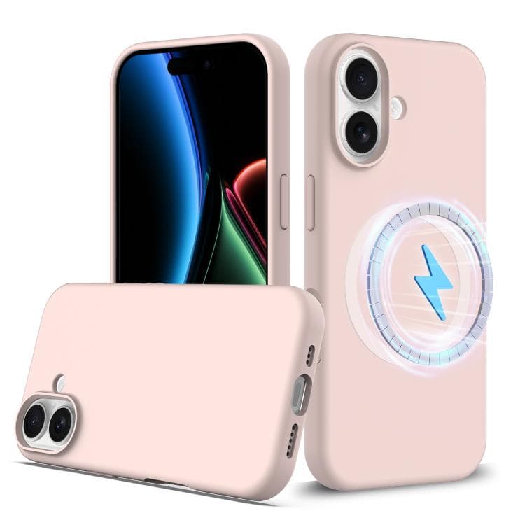 For iPhone 17 Shockproof Silicone Magsafe Phone Case(Sand Pink) - Immagine 1