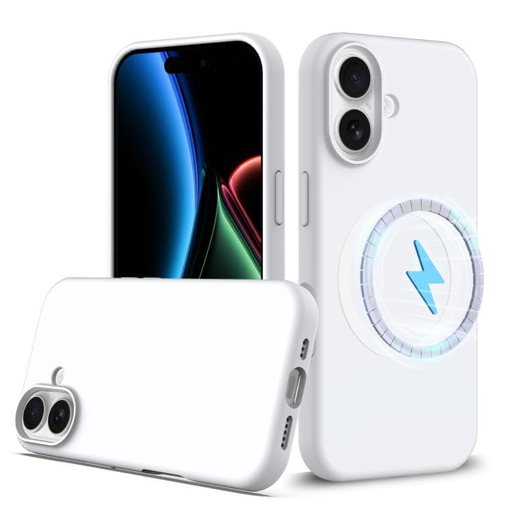 For iPhone 17 Shockproof Silicone Magsafe Phone Case(White) - Immagine 1